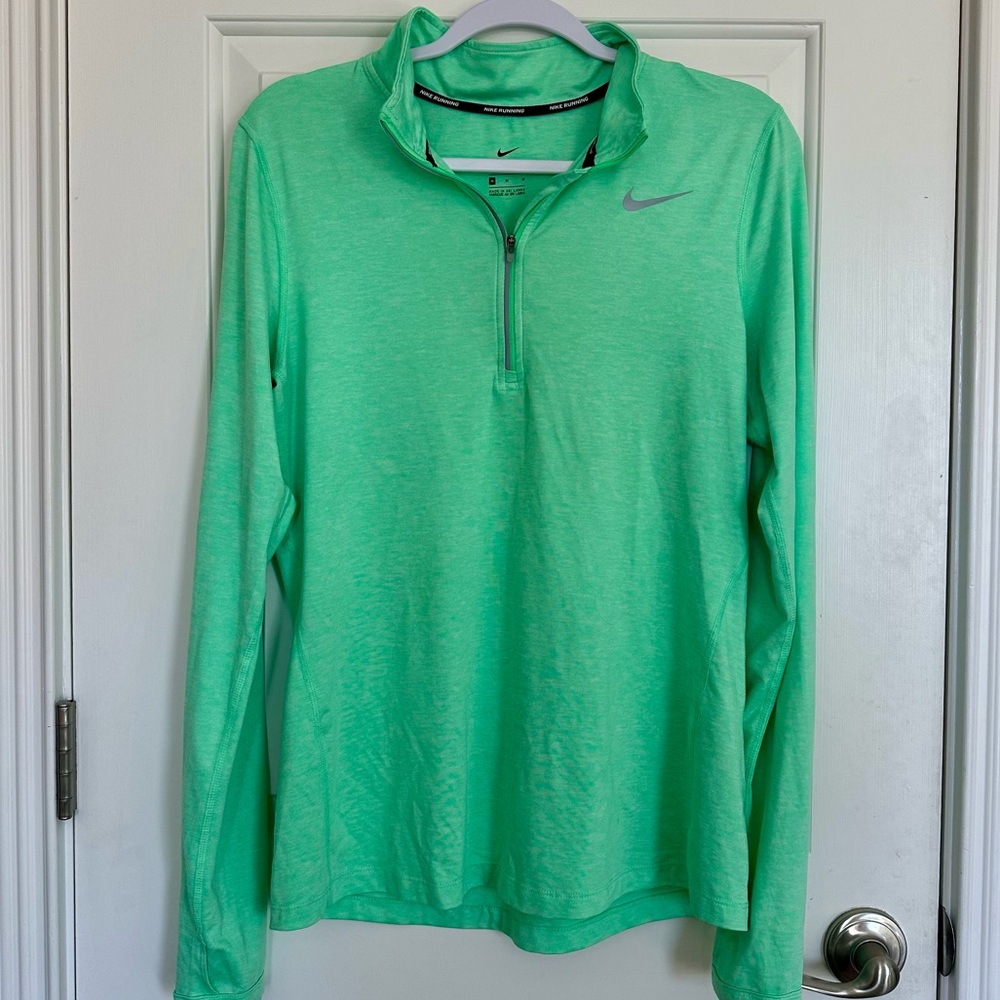 Nike Women's Mint Green Dri-Fit Quarter-Zip